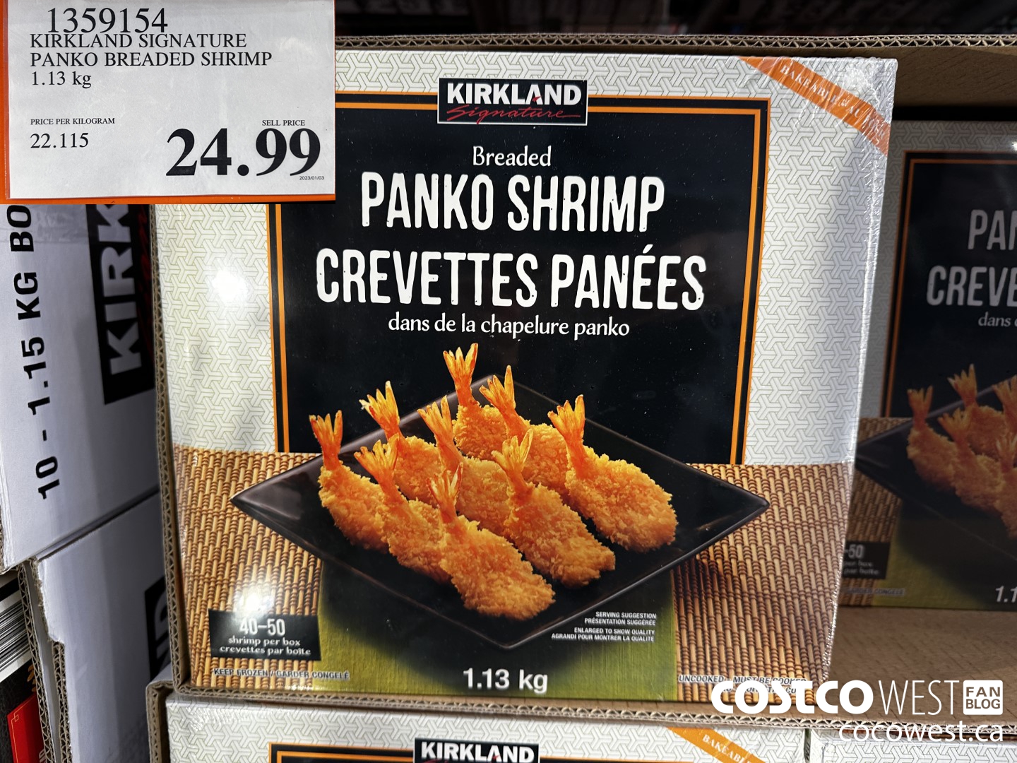 1359154 KIRKLAND SIGNATURE PANKO BREADED SHRIMP 1.13 KG $24.99