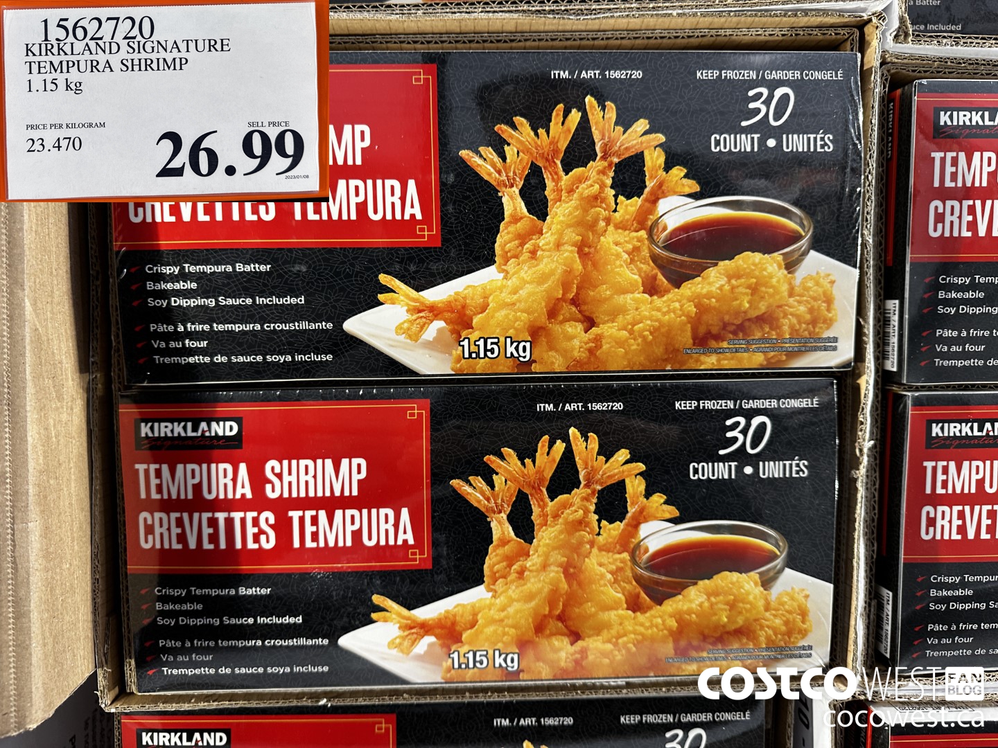 1562720 KIRKLAND SIGNATURE TEMPURA SHRIMP 1.15 kg $26.99