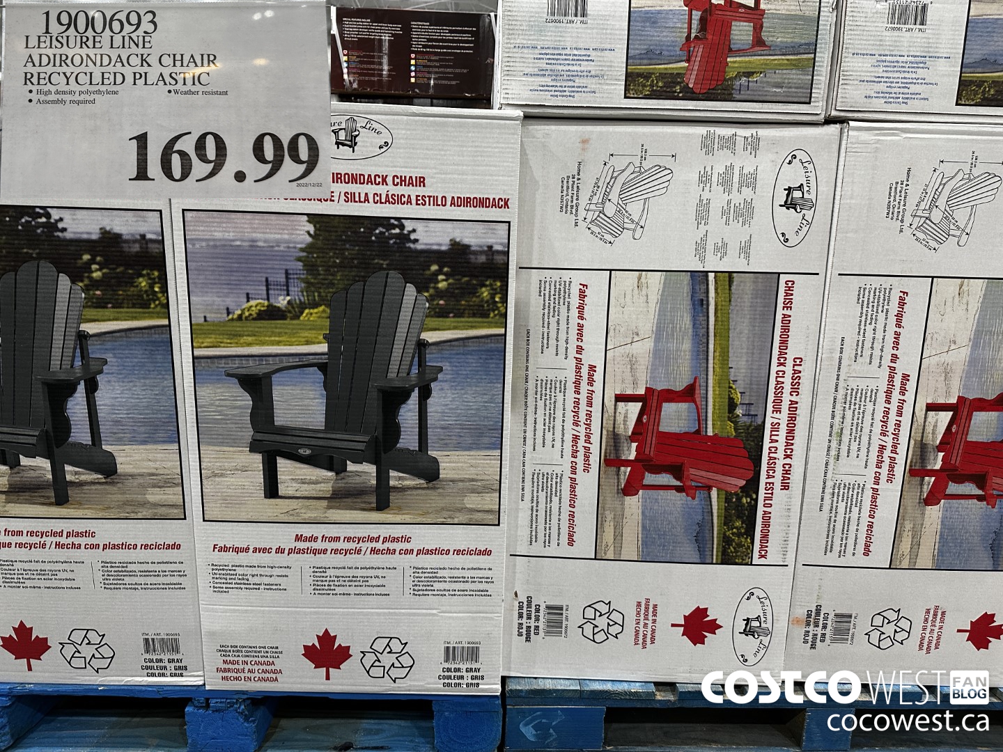 Costco Winter 2023 Seasonal Aisle Superpost Furniture Exercise   LEISURE LINE ADIRONDACK CHAIR RECYCLED PLASTIC 20230103 112384 