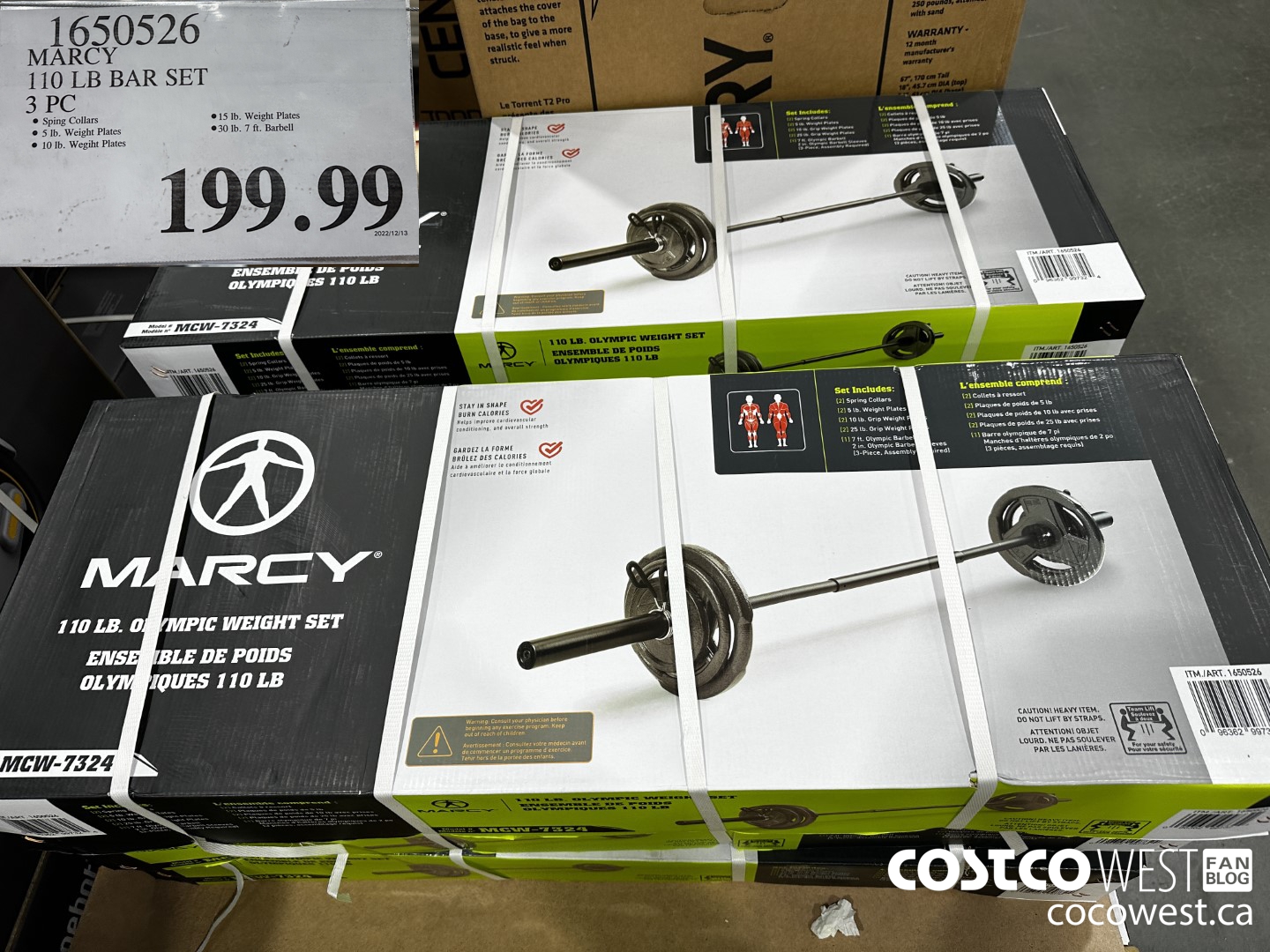 1650526 MARCY 110 LB BAR SET 3 PC $199.99