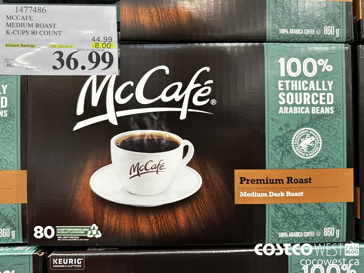 1477486 MCCAFE MEDIUM ROAST K-CUPS 80 COUNT  ($8.00 INSTANT SAVINGS EXPIRES ON 2023-01-15) $36.99