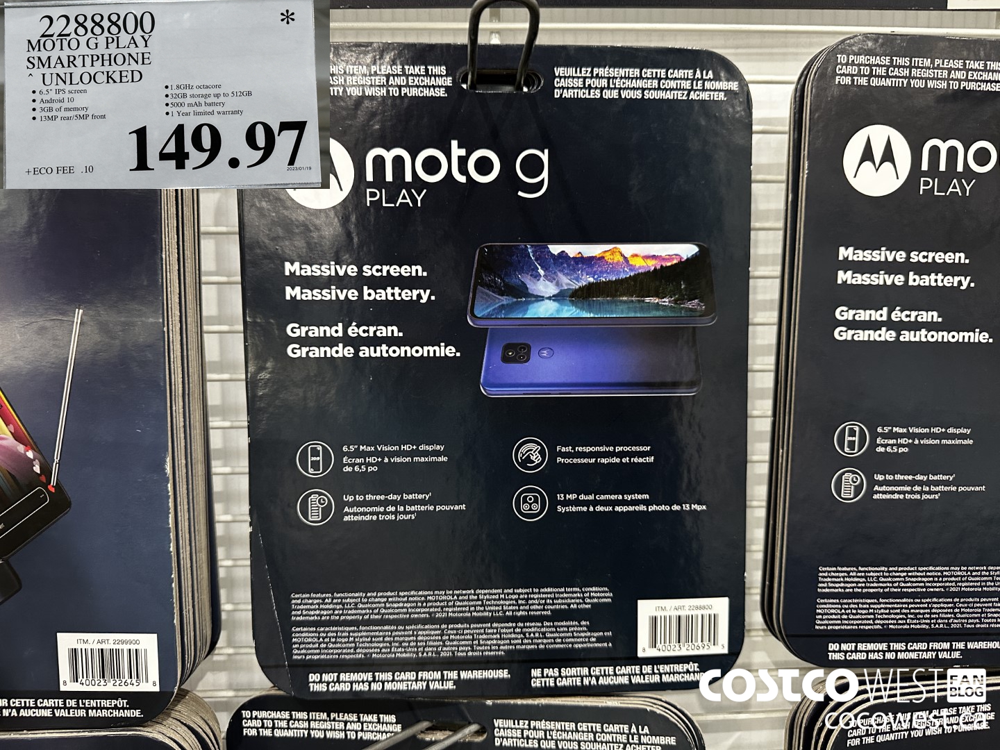 2288800 MOTO G PLAY SMARTPHONE UNLOCKED $149.97