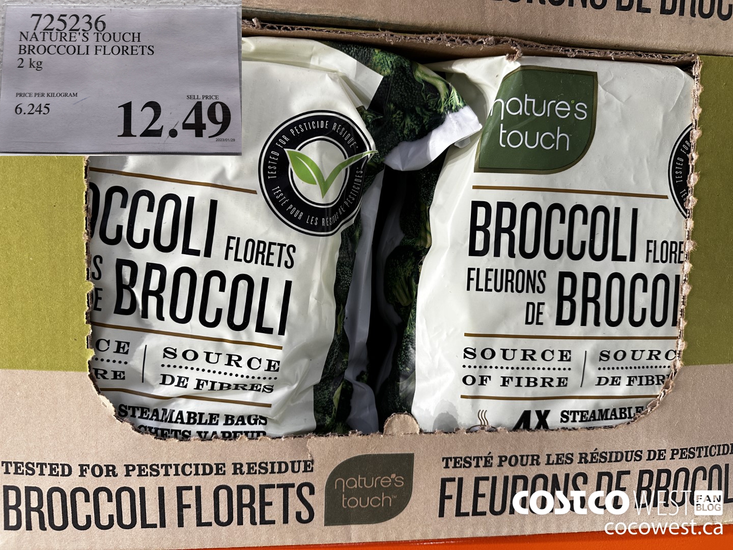 725236 NATURE'S TOUCH BROCCOLI FLORETS 2 kg $12.49