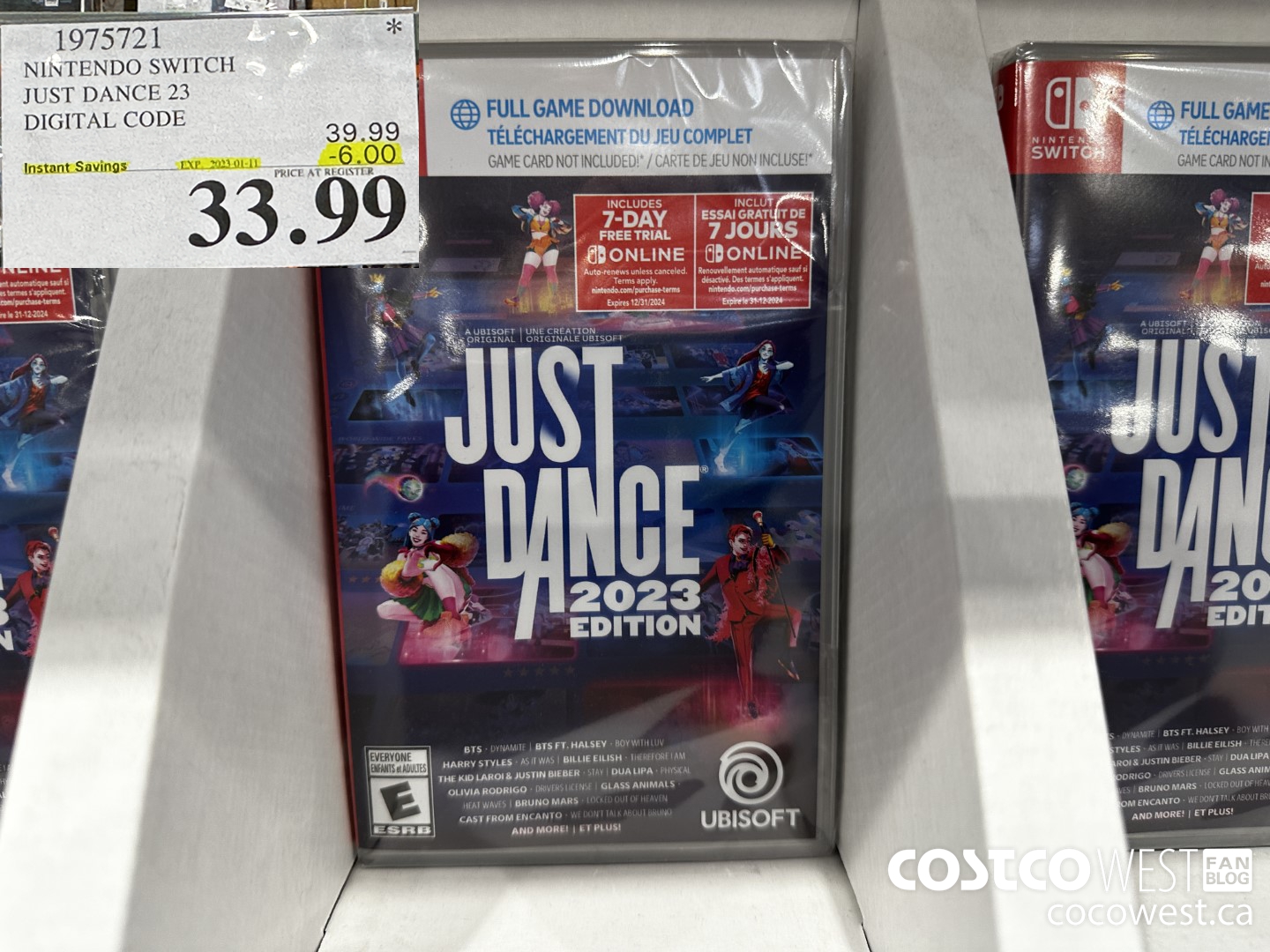 1975721 NINTENDO SWITCH JUST DANCE 23 DIGITAL CODE ($6.00 INSTANT SAVINGS EXPIRES ON 2023-01-11) $33.99