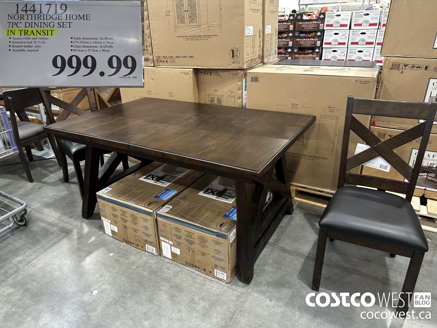 1441719 NORTHRIDGE HOME 7PC DINING SET $999.99