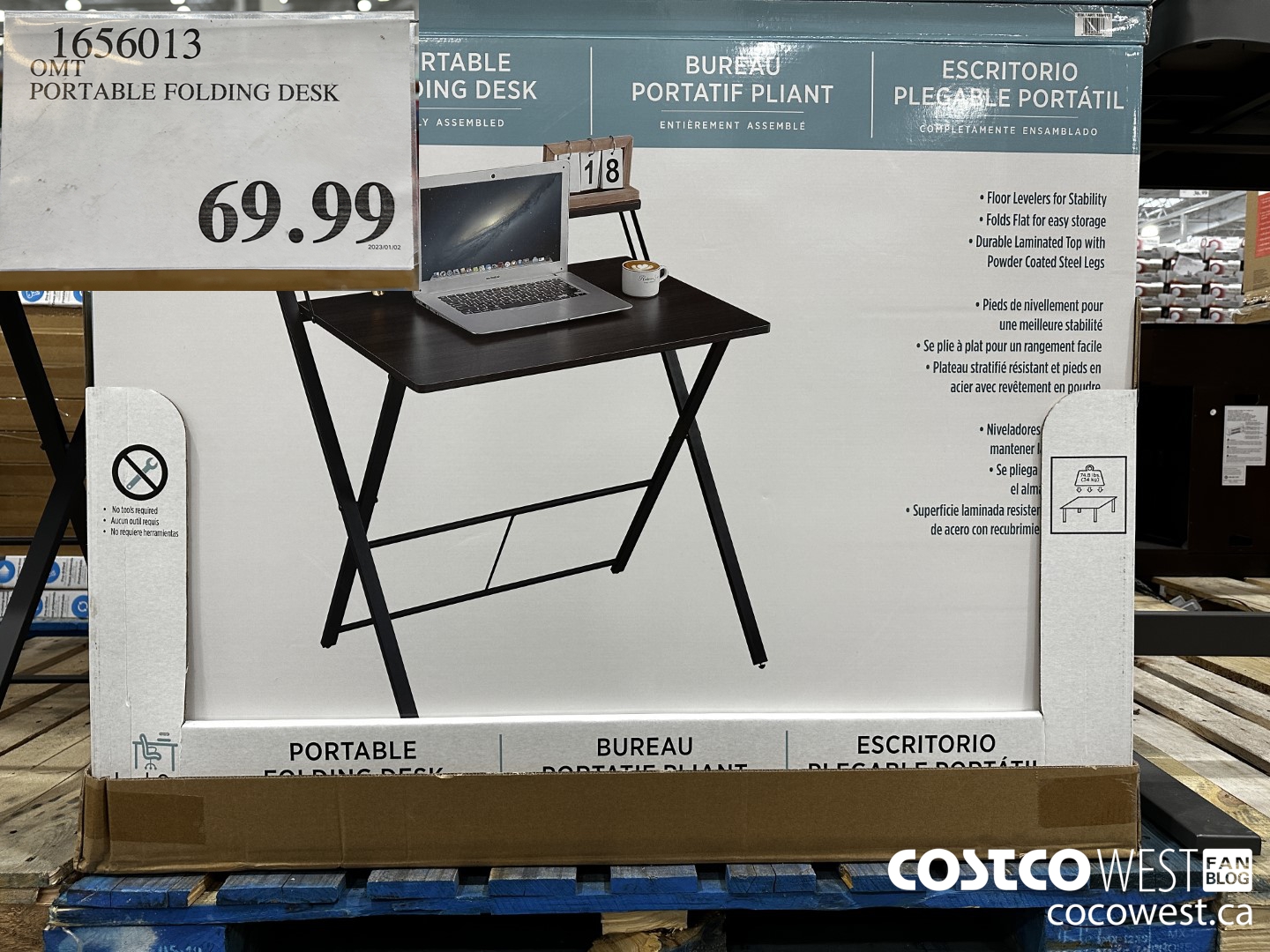 1656013 OMT PORTABLE FOLDING DESK $69.99
