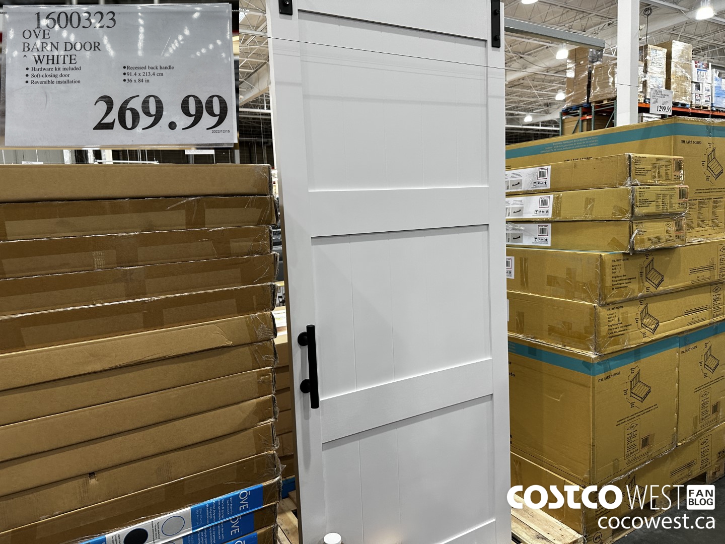 1600323 OVE BARN DOOR WHITE  $269.99