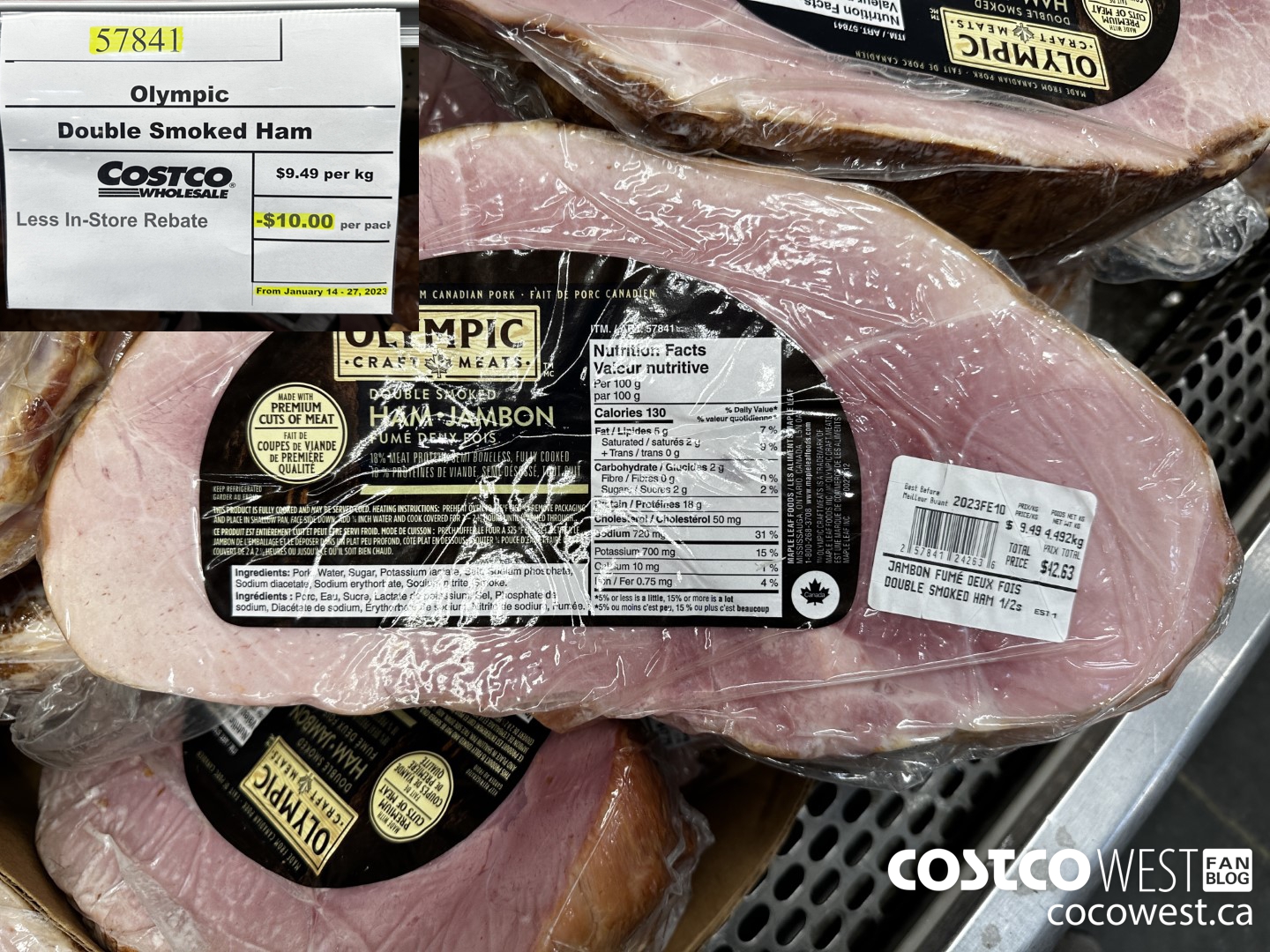 5784 Olympic Double Smoked Ham ($10.00 INSTANT SAVINGS EXPIRES ON 2023-01-27) $9.49