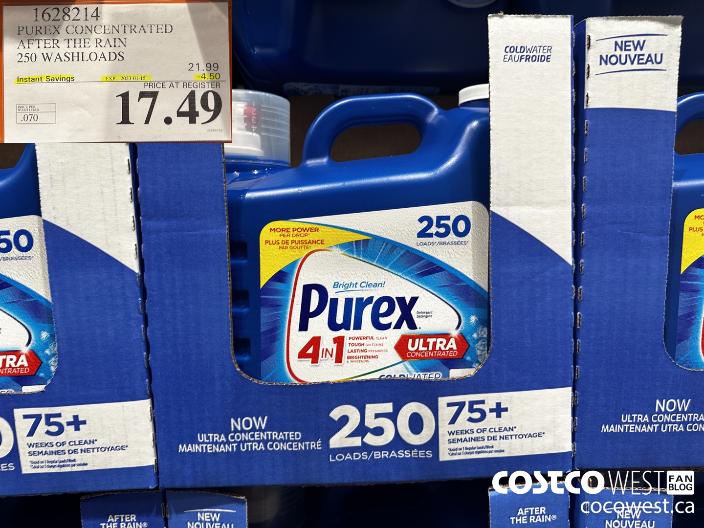 1628214 PUREX CONCENTRATED AFTER THE RAIN 250 WASHLOADS ($4.50 INSTANT SAVINGS EXPIRES ON 2023-01-15) $17.49