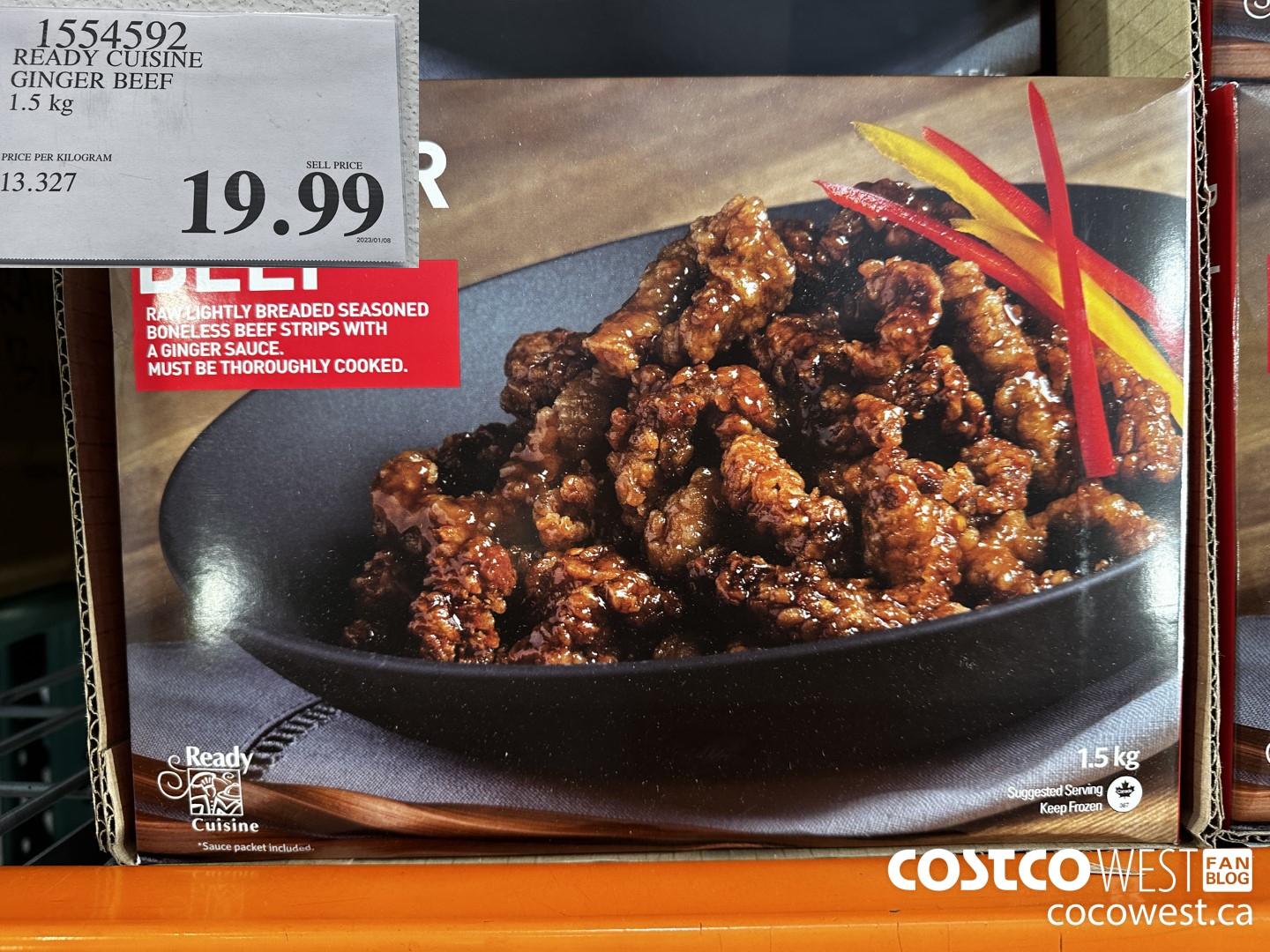 1554592 READY CUISINE GINGER BEEF 1.5 kg $19.99