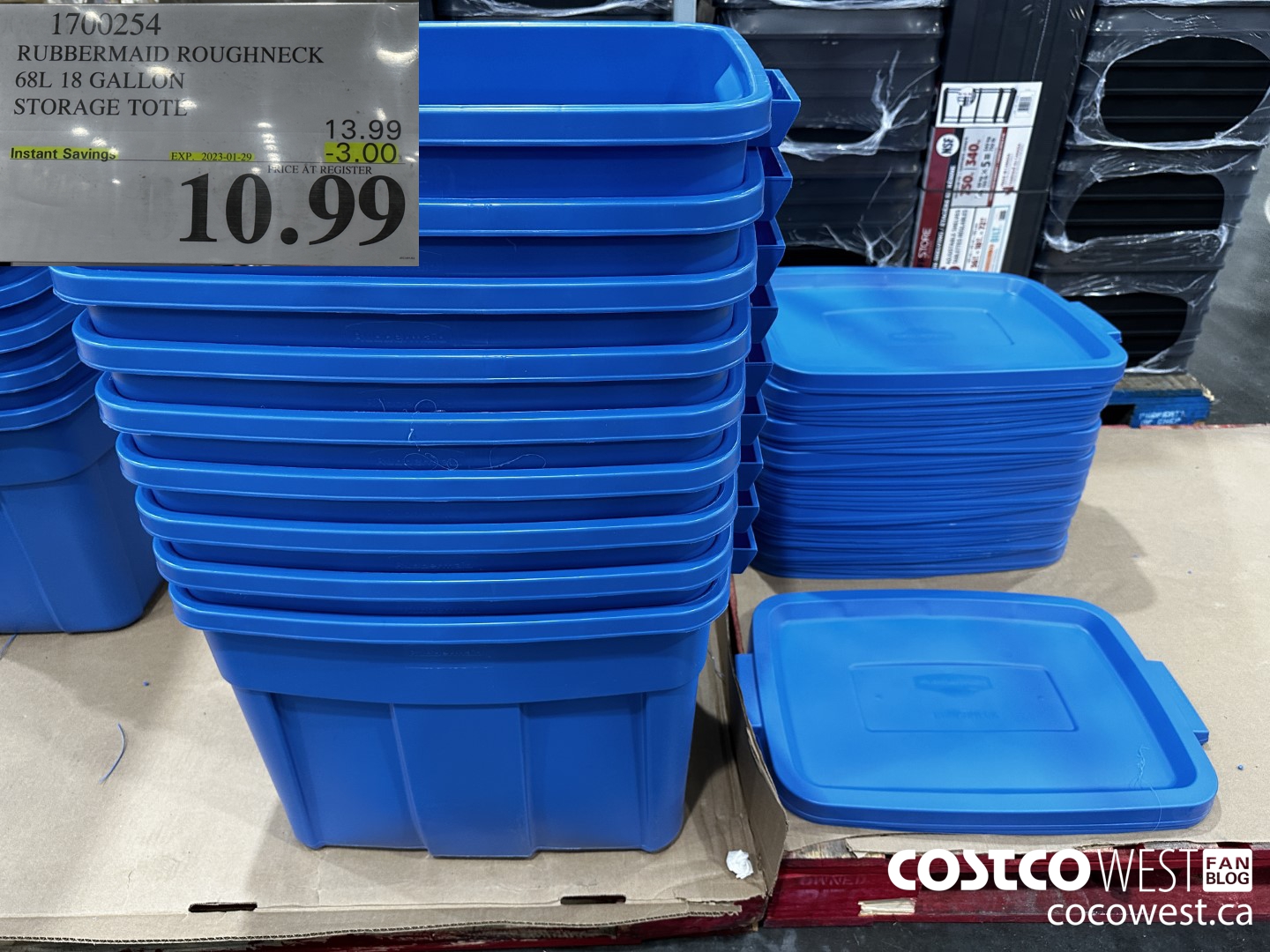 1700254 RUBBERMAID ROUGHNECK 68L 18 GALLON STORAGE TOTE ($3.00 INSTANT SAVINGS EXPIRES ON 2023-01-29) $10.99