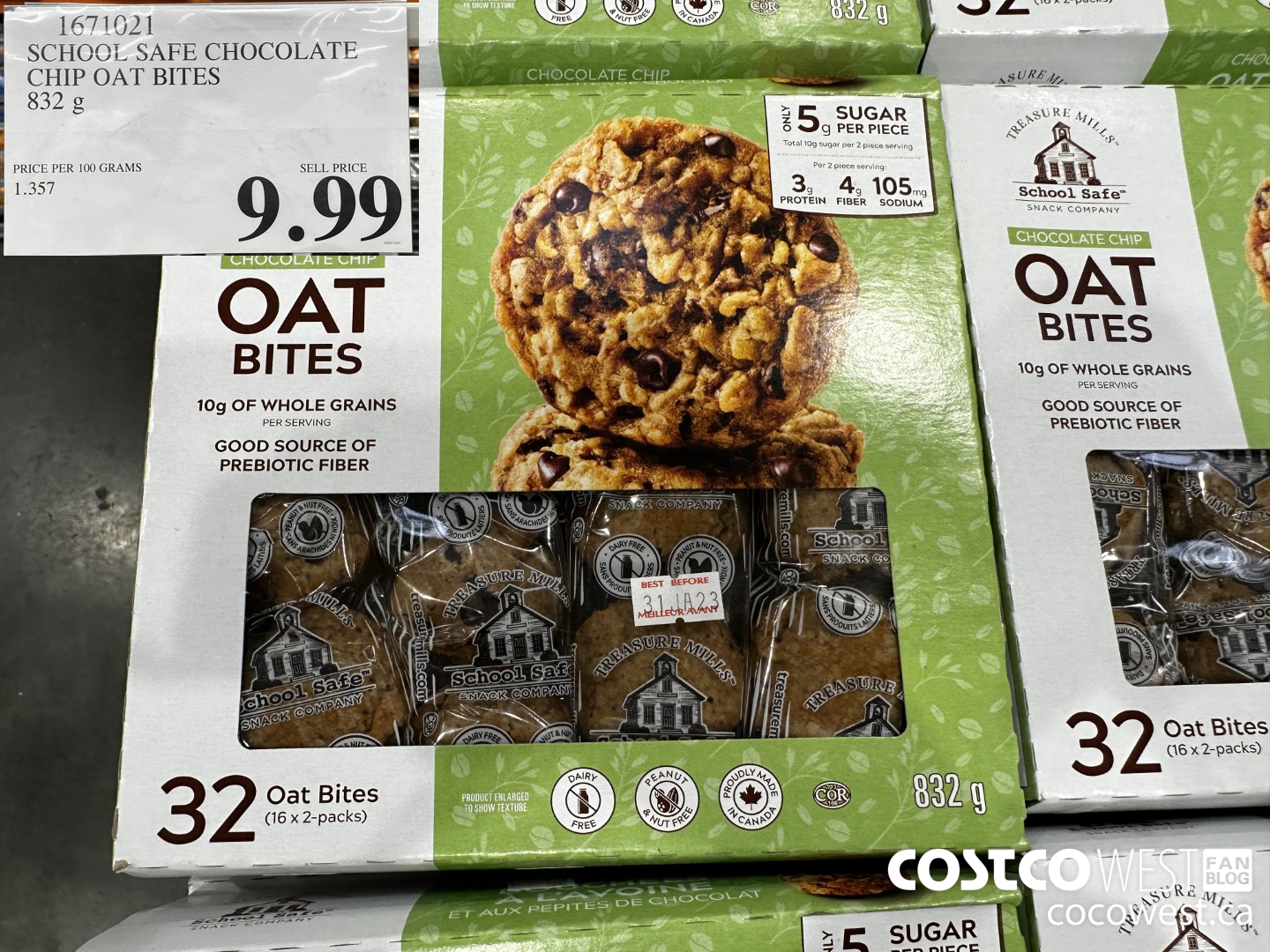 1671021 SCHOOL SAFE CHOCOLATE CHIP OAT BITES 832 G $9.99