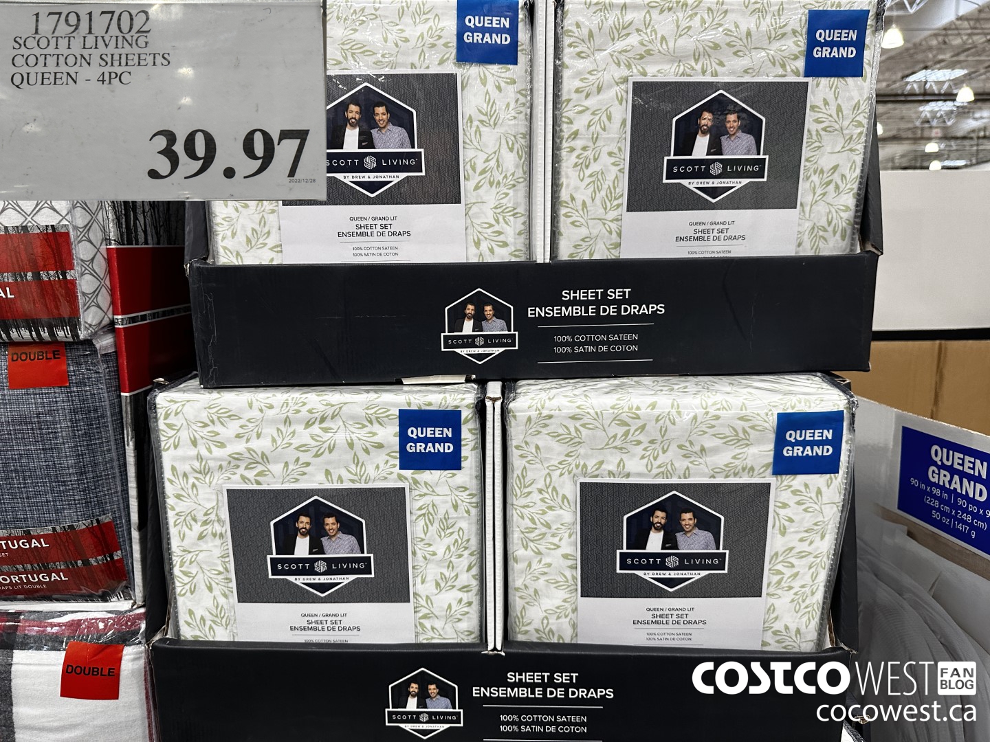 1791702 SCOTT LIVING COTTON SHEETS QUEEN - 4PC $39.97