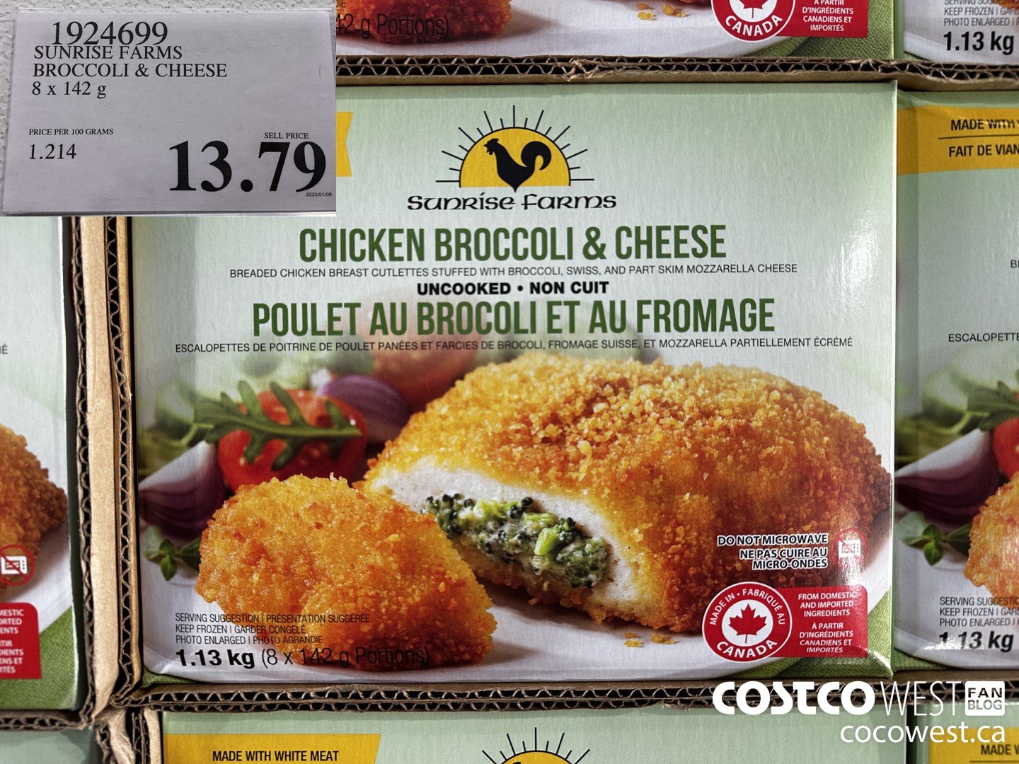1924699 SUNRISE FARMS BROCCOLI & CHEESE 8 X 142 G $13.79