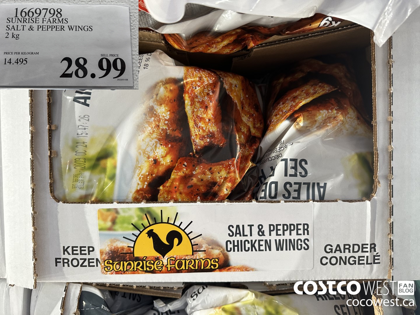 1669798 SUNRISE FARMS SALT & PEPPER WINGS 2 KG $28.99