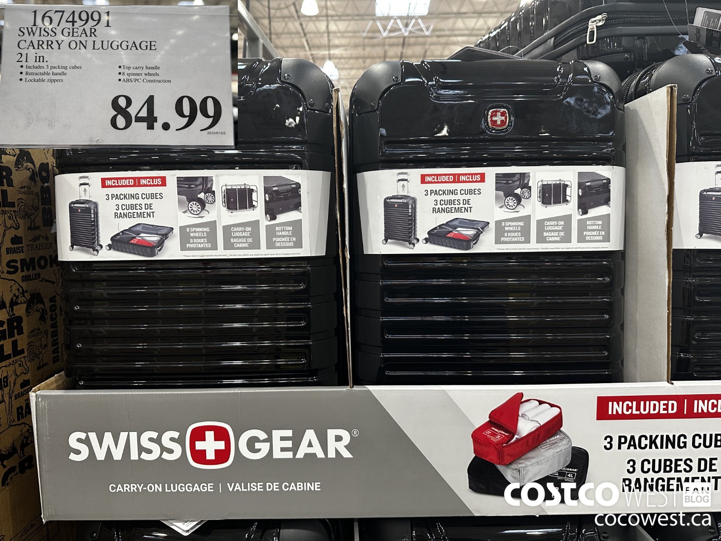 1674991 SWISS GEAR CARRY ON LUGGAGE 21 IN. $84.99