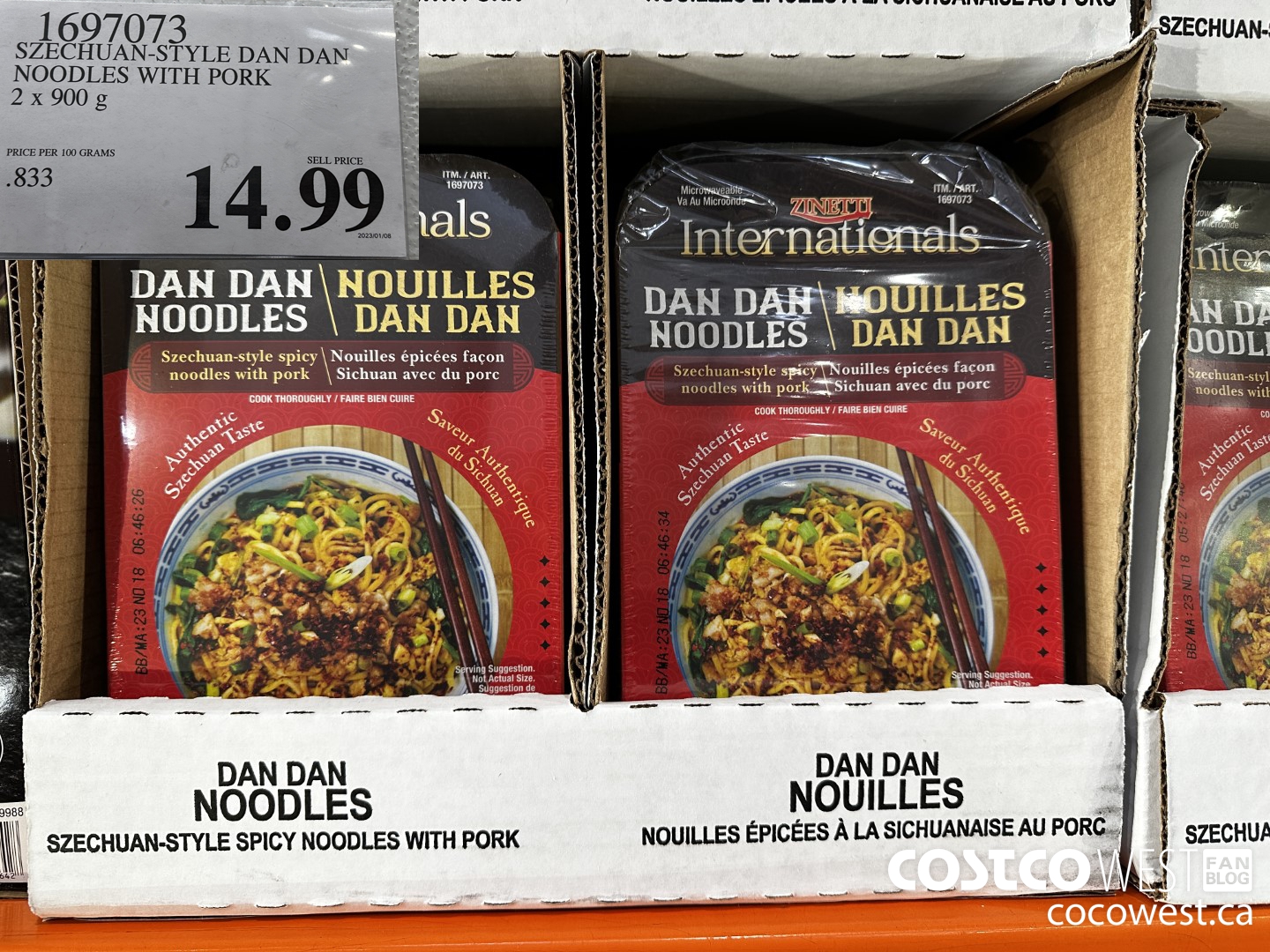 1697073 SZECHUAN-STYLE DAN DAN NOODLES WITH PORK 2 X 900 G $14.99