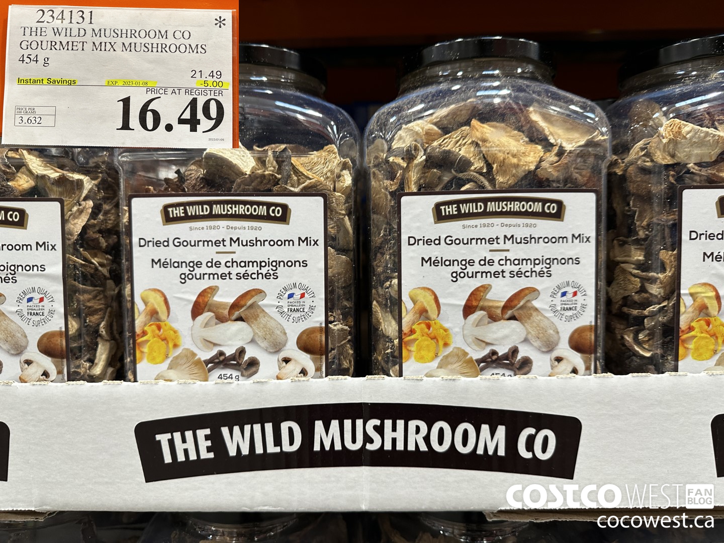 234131 THE WILD MUSHROOM CO GOURMET MIX MUSHROOMS 454 g ($5.00 INSTANT SAVINGS EXPIRES ON 2023-01-08) $16.49