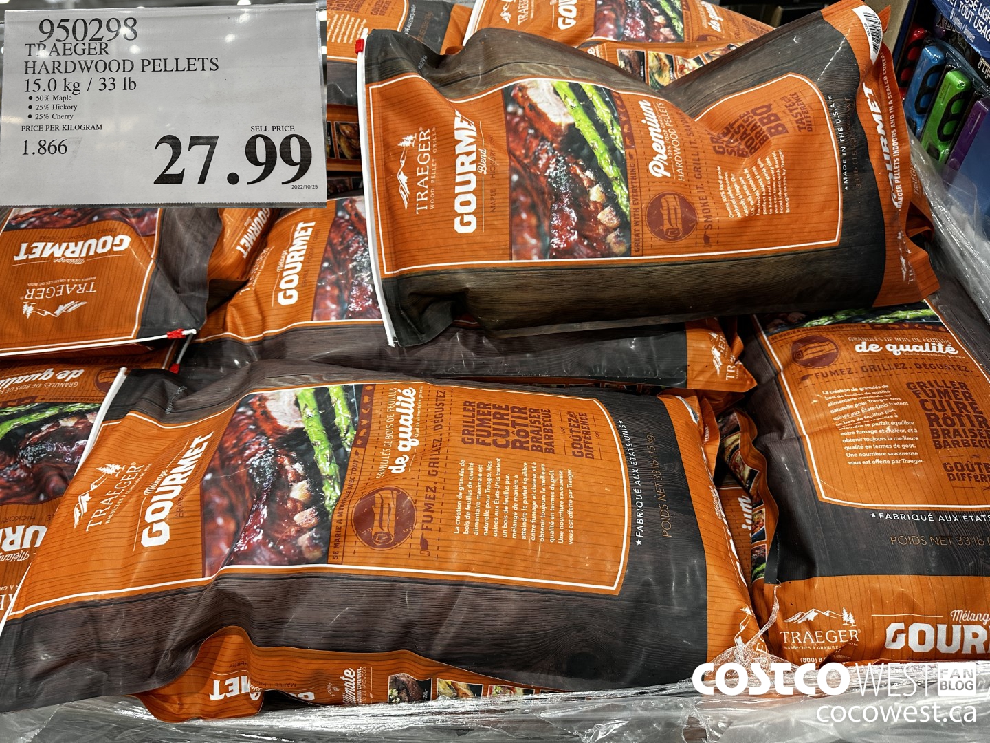 950298 TRAEGER HARDWOOD PELLETS 15.0 KG / 33 LB $27.99