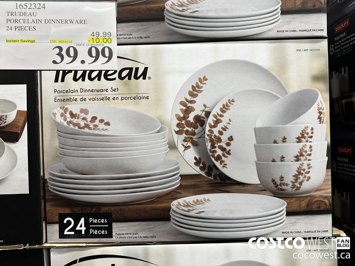 1652324 TRUDEAU PORCELAIN DINNERWARE 24 PIECES ($10.00 INSTANT SAVINGS EXPIRES ON 2023-01-15) $39.99