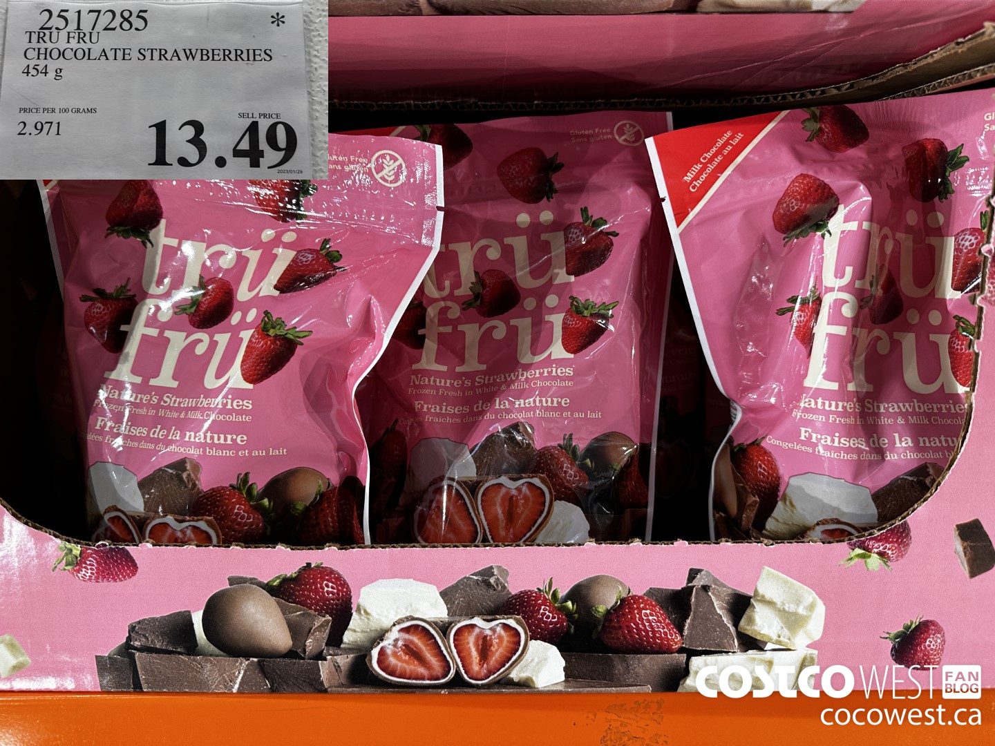2517285 TRU FRU CHOCOLATE STRAWBERRIES 454 G $13.49