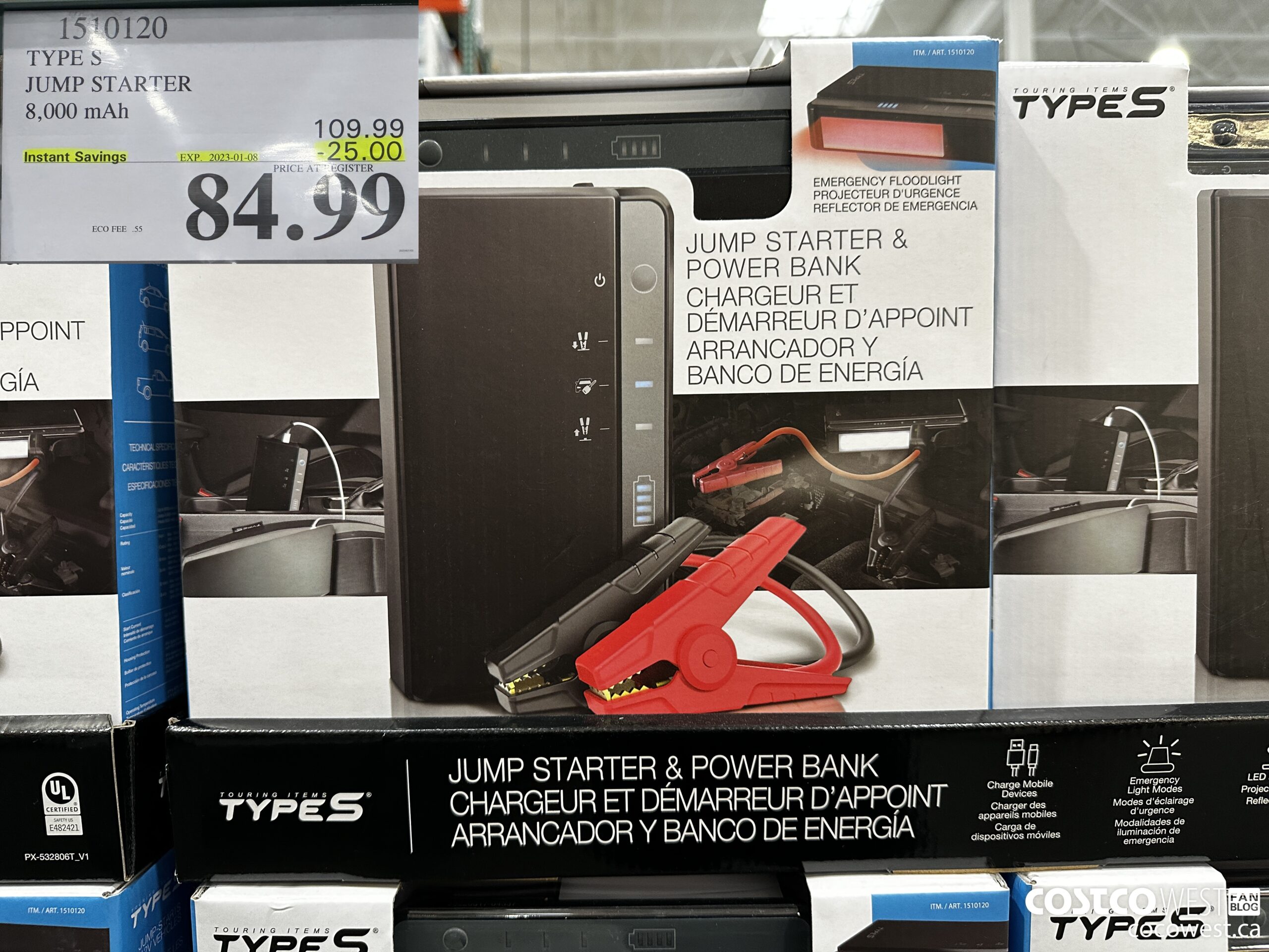 1510120 TYPE S JUMP STARTER 8,000 MAH ($25.00 INSTANT SAVINGS EXPIRES ON 2023-01-08) $84.99