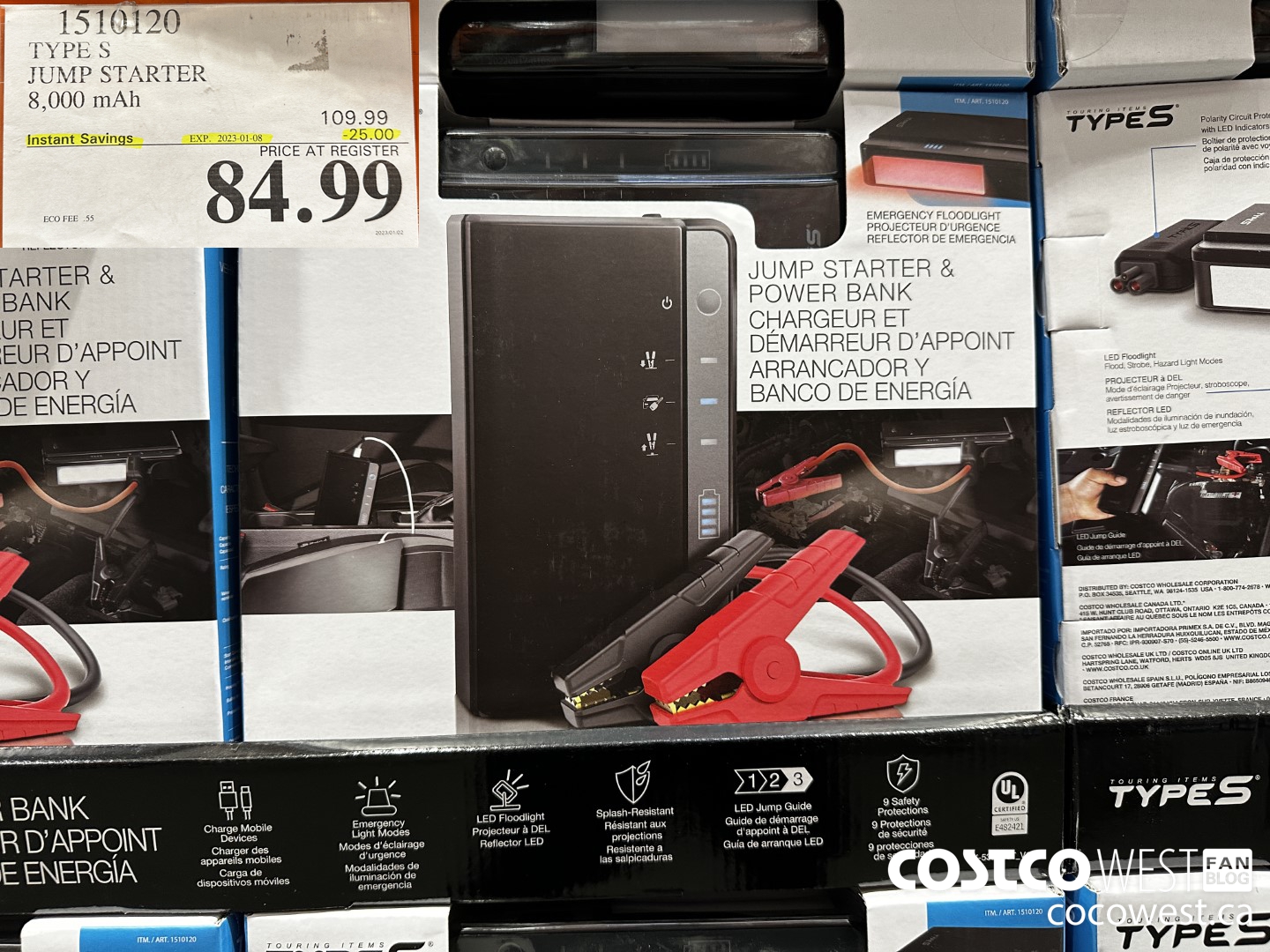 1510120 TYPE S JUMP STARTER 8,000 MAH ($25.00 INSTANT SAVINGS EXPIRES ON 2023-01-08) $84.99