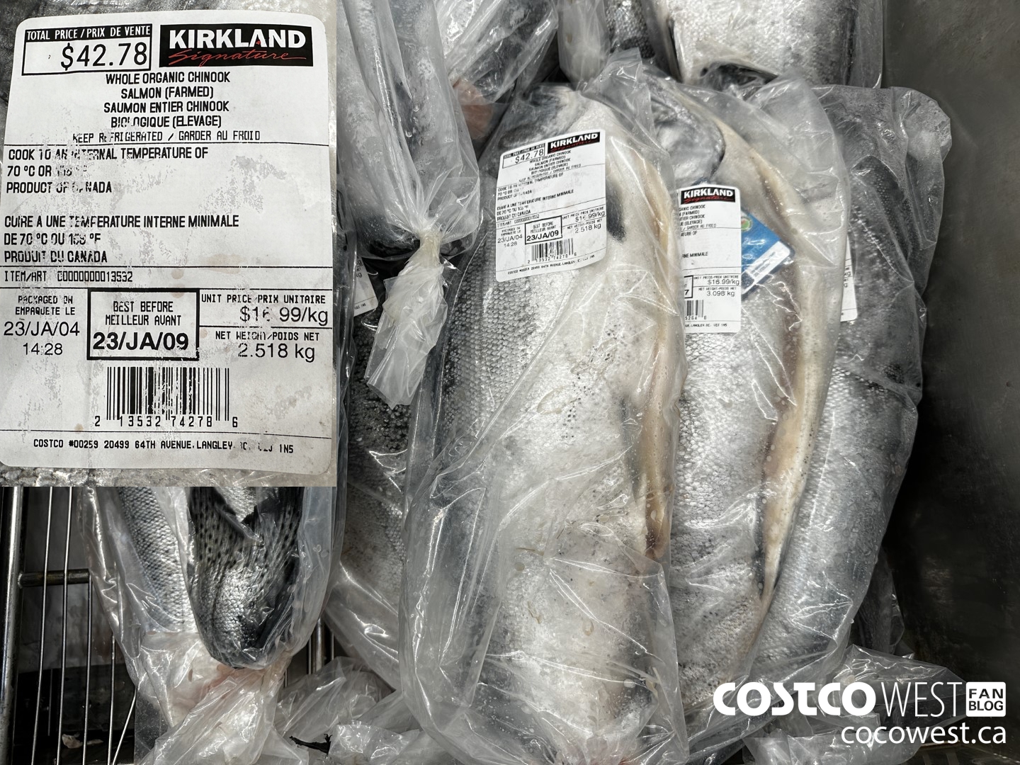 13532 WHOLE ORGANIC CHINOOK SALMON (FARMED) $16.99