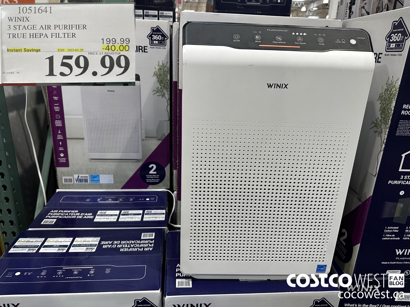 1051641 WINIX 3 STAGE AIR PURIFIER TRUE HEPA FILTER ($40.00 INSTANT SAVINGS EXPIRES ON 2023-01-29) $159.99