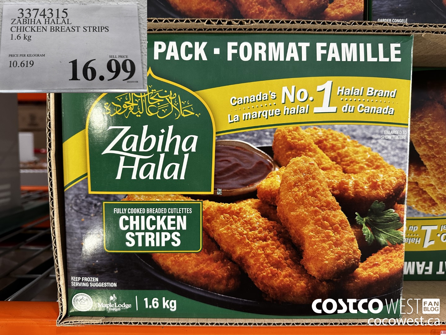 3374315 ZABIHA HALAL CHICKEN BREAST STRIPS 1.6 kg $16.99