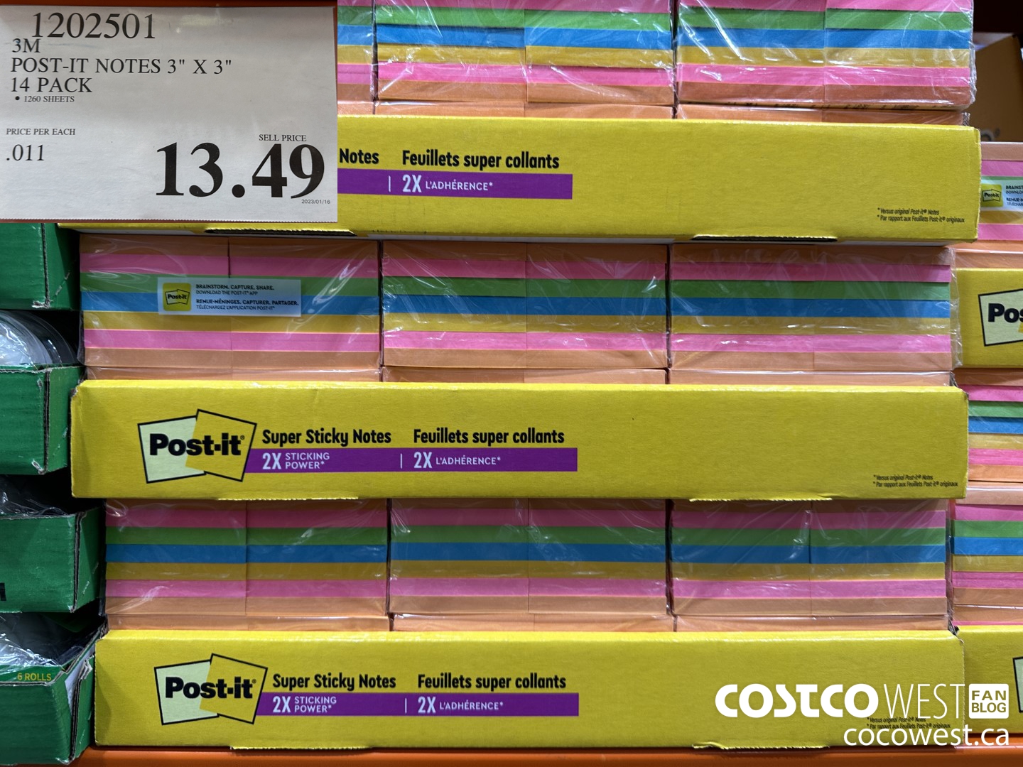 1202501 3M POST-IT NOTES 3