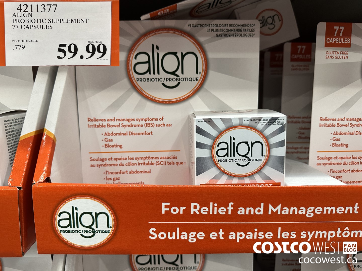 4211377 ALIGN PROBIOTIC SUPPLEMENT 77 CAPSULES $59.99