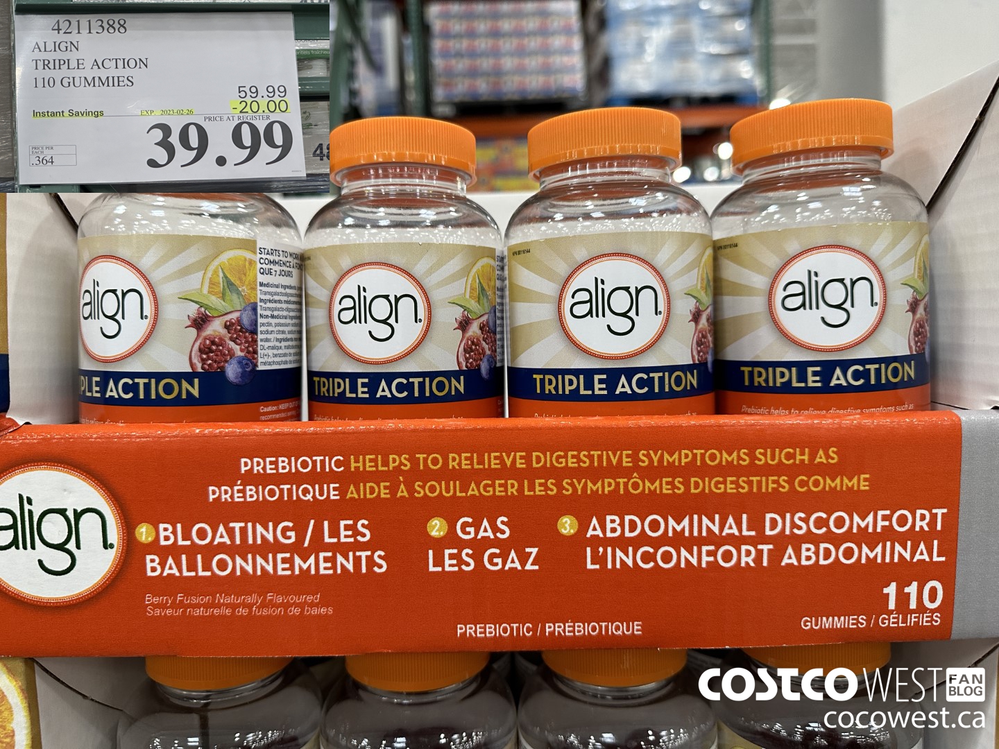 4211388 ALIGN TRIPLE ACTION 100 GUMMIES ($20.00 INSTANT SAVINGS EXPIRES ON 2023-02-26) $39.99