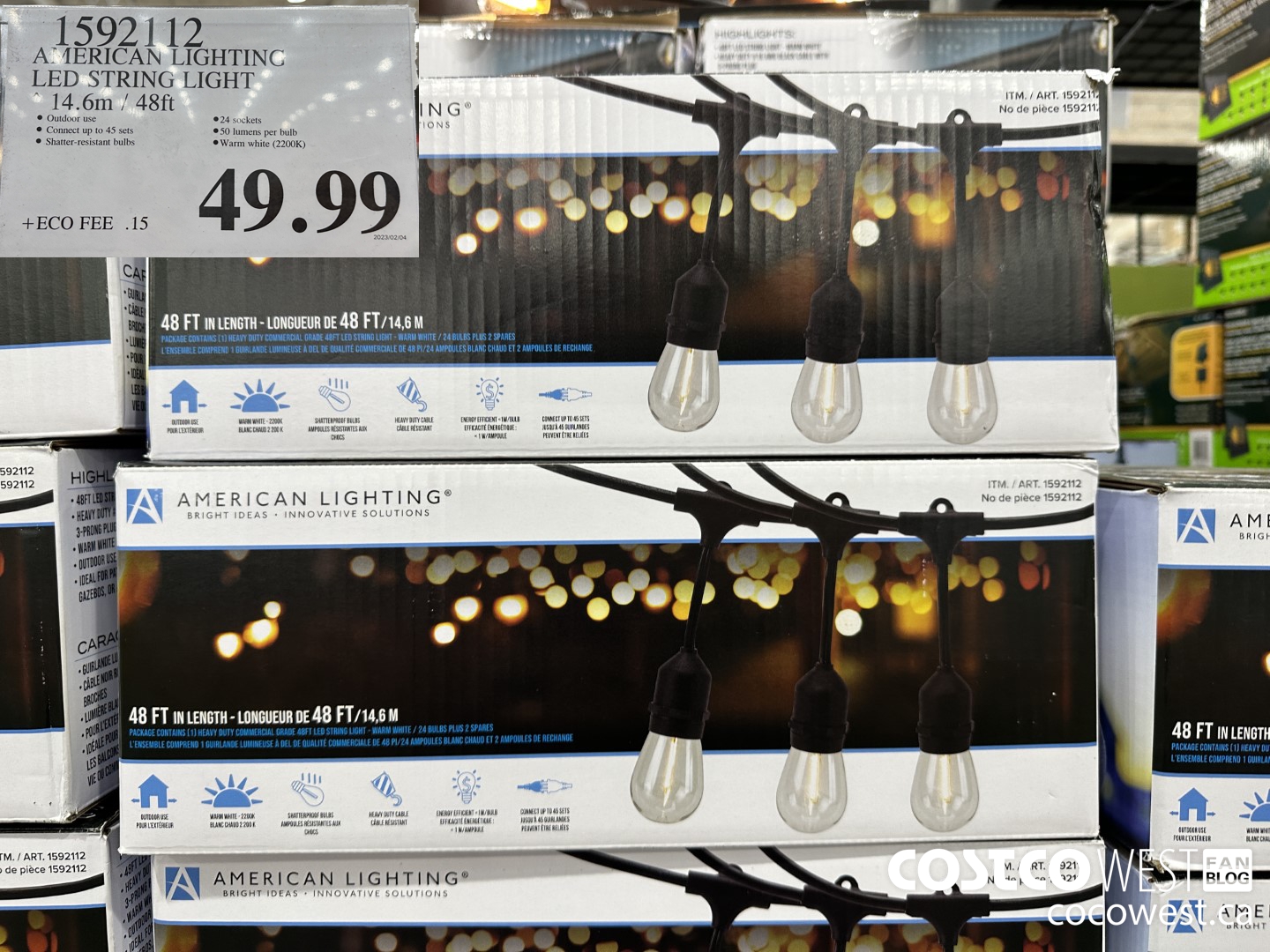 1592112 AMERICAN LIGHTING LED STRING LIGHT 14.6M / 48 FT $49.99