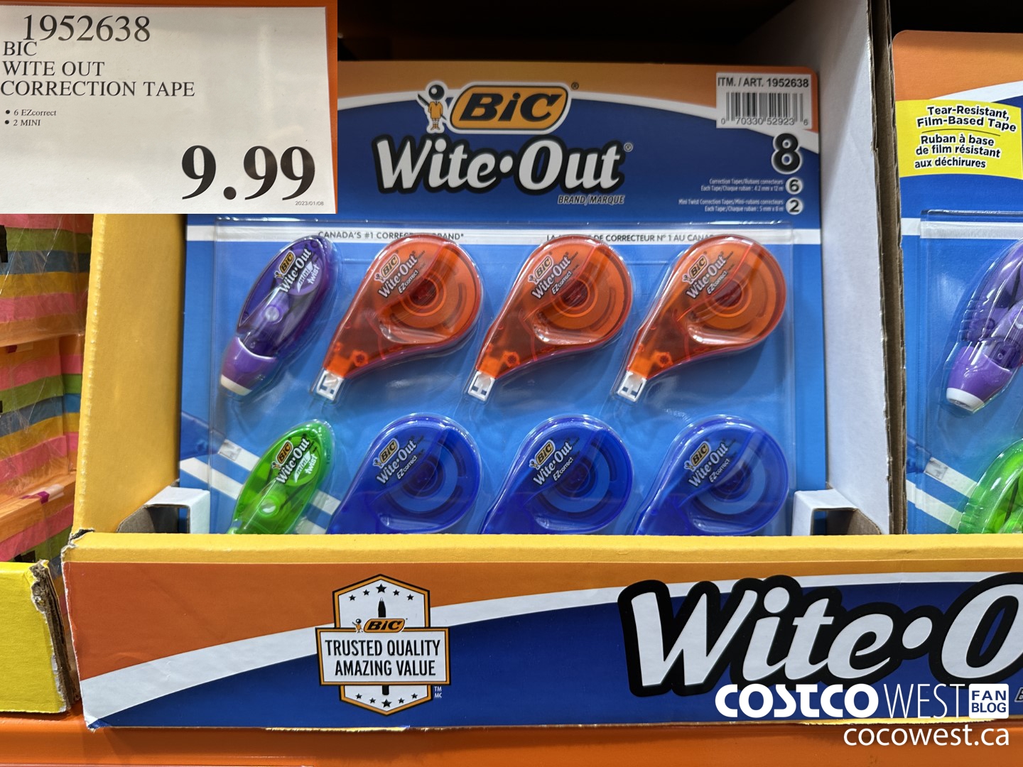 1952638 BIC WITE OUT CORRECTION TAPE $9.99