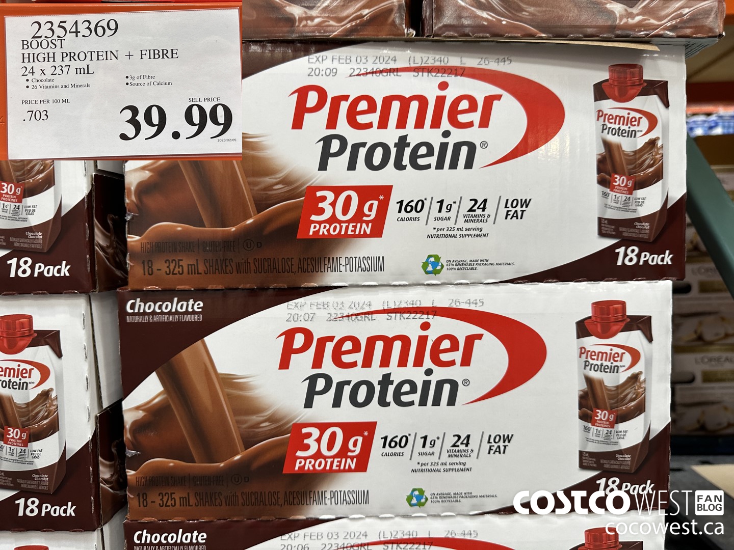 2354369 BOOST HIGH PROTEIN + FIBRE 24 X 237 ML $39.99