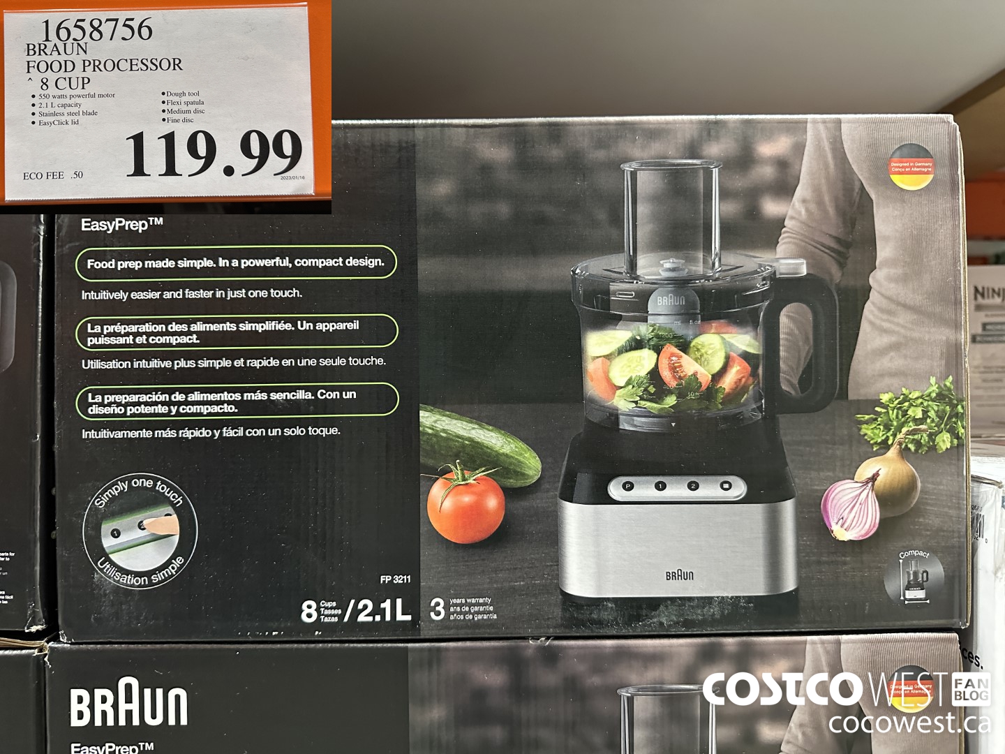 1658756 BRAUN FOOD PROCESSOR 8 CUP $119.99