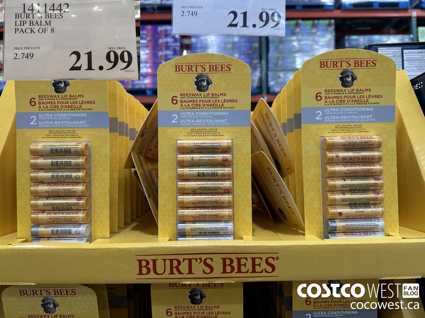 1411442 BURT'S BEES LIP BALM PACK OF 8 $21.99