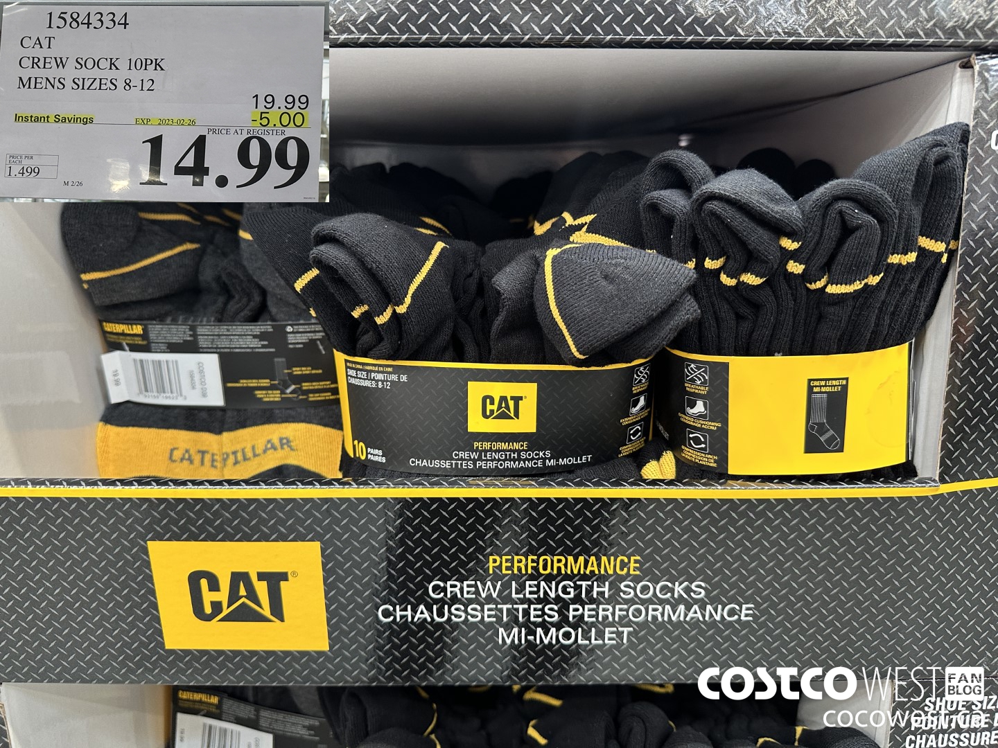 1584334 CAT CREW SOCK 10PK MENS SIZES 8-12 ($5.00 INSTANT SAVINGS EXPIRES ON 2023-02-26) $14.99