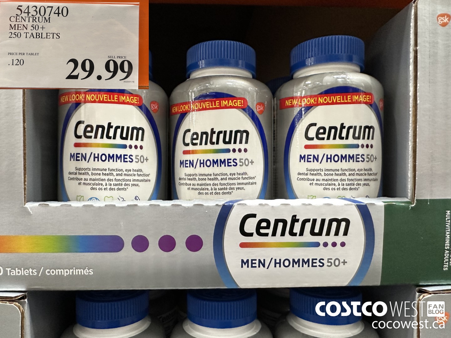 5430740 CENTRUM MEN 50+ 250 TABLETS $29.99