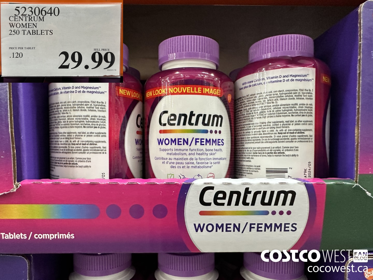 5230640 CENTRUM WOMEN 250 TABLETS $29.99
