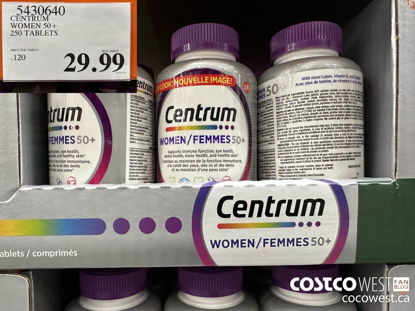 5430640 CENTRUM WOMEN 50+ 250 TABLET $29.99
