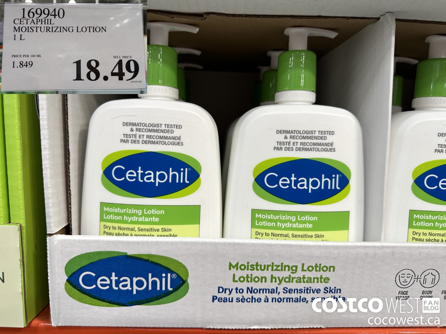 169940 CETAPHIL MOISTURIZING LOTION 1L $18.49