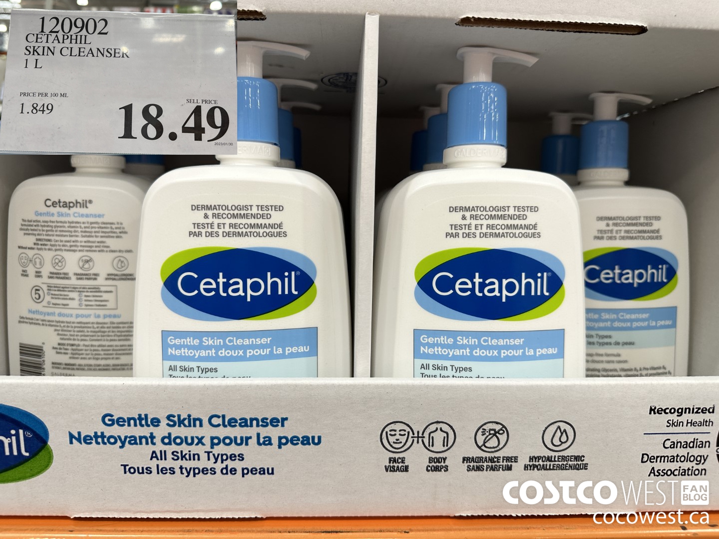 120902 CETAPHIL SKIN CLEANSER 1L $18.49