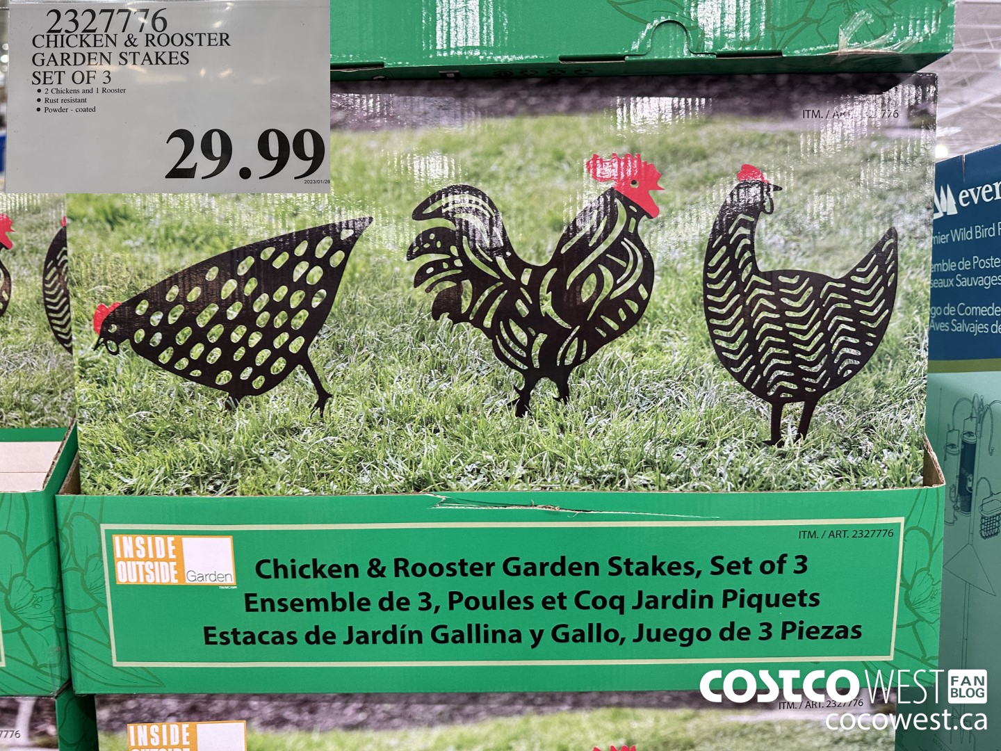2327776 CHICKEN & ROOSTER GARDEN STAKES SET OF 3 $29.99