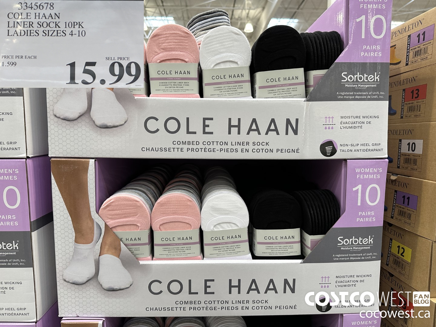 3345678 COLE HAAN NO SHOW SOCK 10PK LADIES SIZES 4-10 $15.99