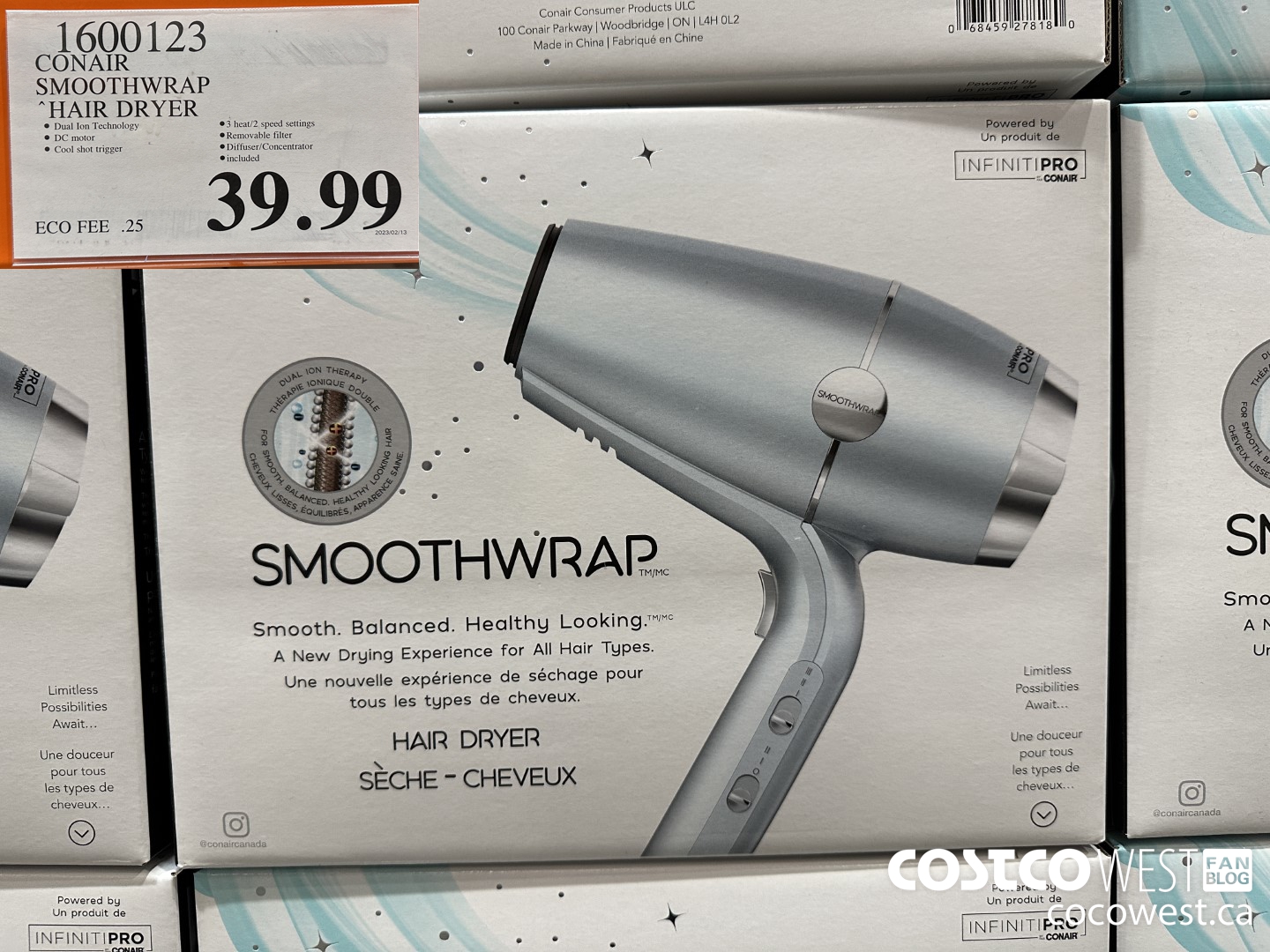 1600123 CONAIR SMOOTHWRAP HAIR DRYER $39.99