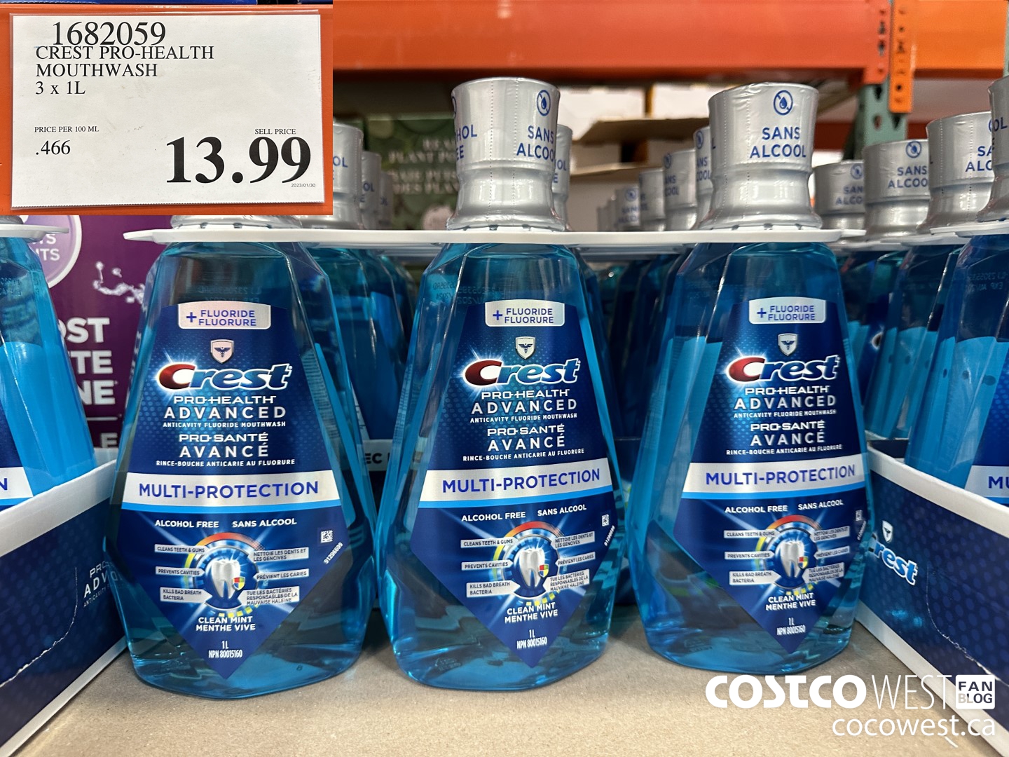 1682059 CREST PRO-HEALTH MOUTHWASH 3 X 1L $13.99