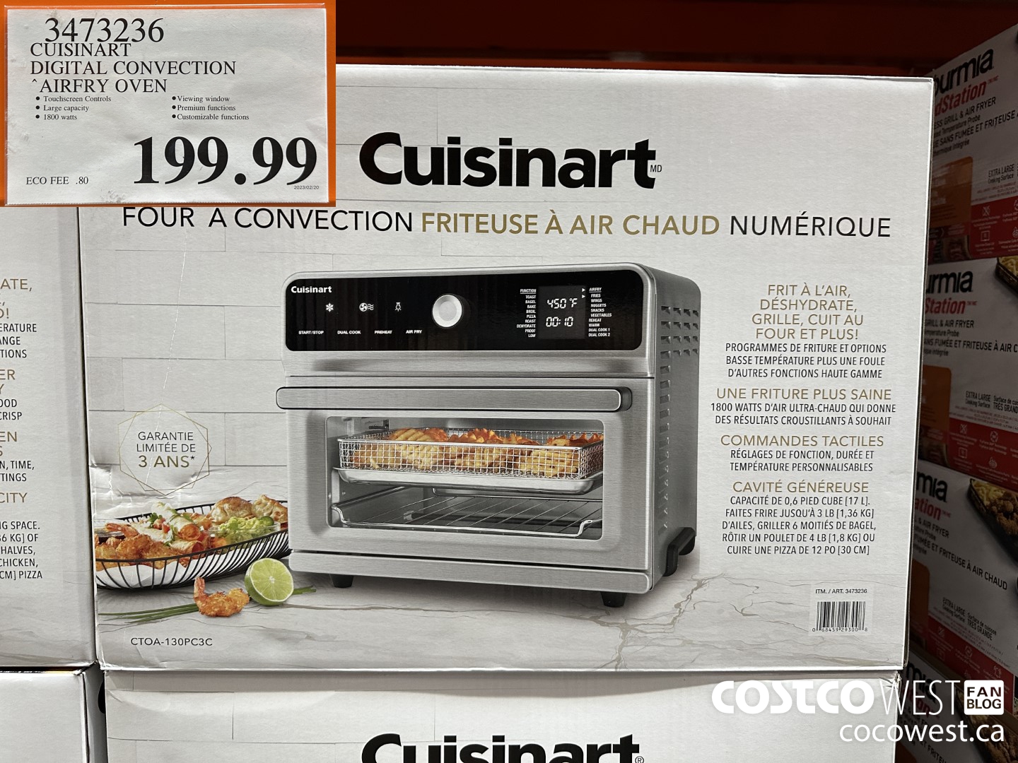 3473236 CUISINART DIGITAL CONVECTION AIRFRY OVEN $199.99