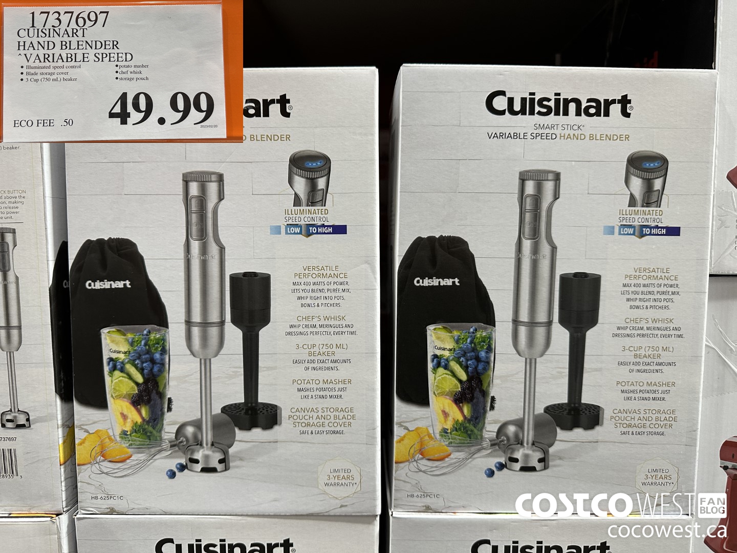 1737697 CUISINART HAND BLENDER VARIABLE SPEED $49.99